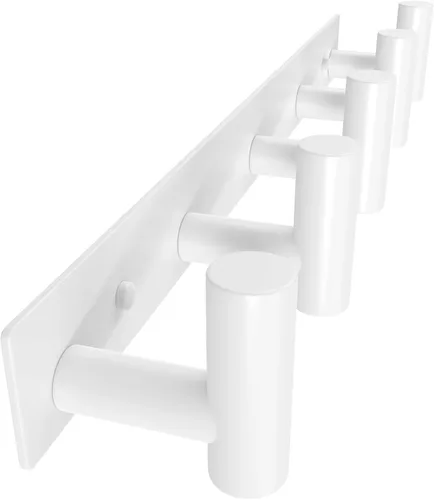 Miniatura 31 de PMMASTO Perchero montado en la pared, 3 ganchos de pared en forma de T para colgar, riel de ganchos para abrigos de acero inoxidable resistente