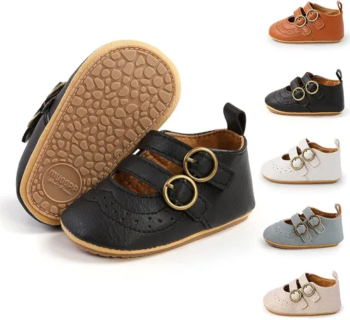Meckior - Zapatos bajos y livianos para bebés estilo Mary Jane con suela suave y lazo decorativo para vestidos de princesa o bodas para niñas que
