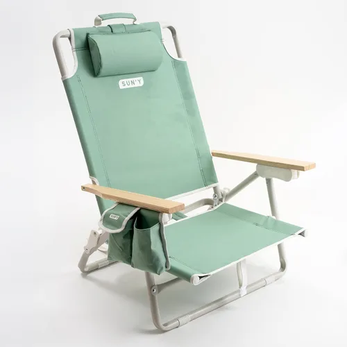 Miniatura 8 de SUN'Y Escapes - Silla de playa tipo mochila, fabricada con plásticos encuadernados al océano, personalizable con accesorios MOLLE, ultraligera