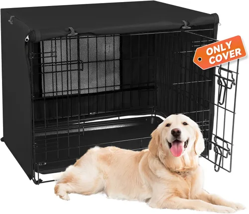 Miniatura 7 de X-ZONE PET Cubierta para jaula de perro de doble puerta - Cubierta para perrera de poliéster, se ajusta a jaula de alambre para perros de 24