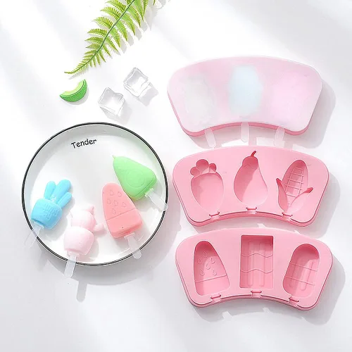 Miniatura 3 de Juego de 7 moldes de silicona para paletas que incluye 7 moldes de silicona, 7 tapas y 7 varillas reutilizables, crea 21 heladas/paletas para niños