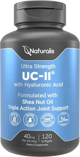 Miniatura 9 de Naturalis UC-II 40 mg con ácido hialurónico y aceite de nuez de karité Colágeno mejorado sin desnaturalizar tipo II para una mejor salud