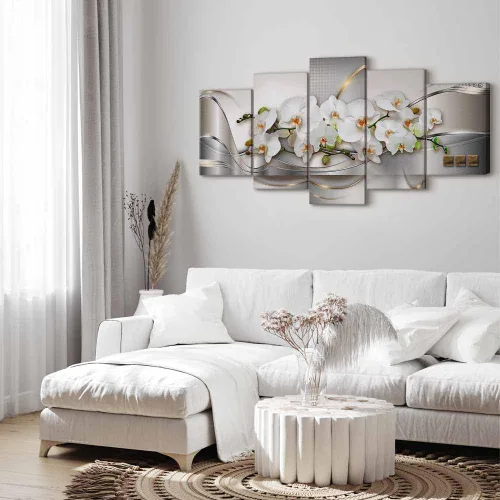 Miniatura 2 de Lienzo decorativo con impresión artística de diseño de orquídea de Artgeist Orquídea #01