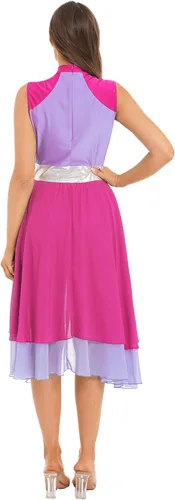 Miniatura 2 de vastwit Vestido de baile lírico sin mangas para mujer, túnica litúrgica, alabanza litúrgica, disfraz de baile