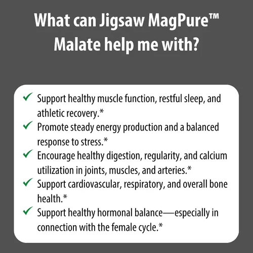 Miniatura 6 de Jigsaw Health MagPure Malato, Cápsulas de Magnesio Premium, 120 Cápsulas