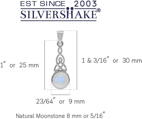 Miniatura 2 de Silvershake - Colgante de plata fina 925 con nudo celta de triquetra y collar de 18 pulgadas
