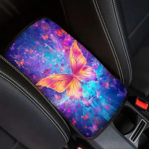 Miniatura 23 de Funda para reposabrazos de automóvil, ajuste universal para la mayoría de automóviles, SUV, camiones, sedán, patrón fresco, plegable, cómoda, Oso