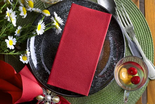 Miniatura 6 de Servilletas de papel rojo Tela desechable de lino como servilletas de cena Toallas de mano Toallas de mano Servilletas de papel suaves