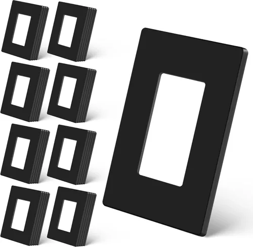 Miniatura 8 de CML - Placa de pared decorativa sin tornillos de 3 segmentos, paquete de 2 cubiertas para interruptores de luz, cubierta de receptáculo de toma