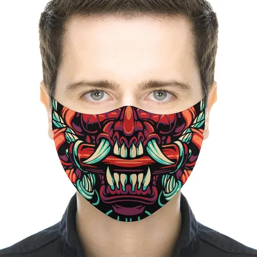 Miniatura 4 de 6 máscaras de moda lavables con aretes ajustables, bandana reutilizable, pasamontañas, universal para hombres y mujeres