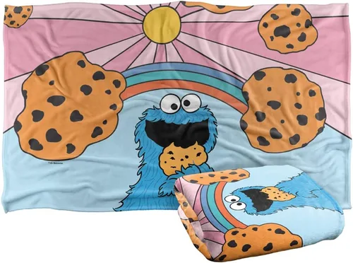 Miniatura 15 de Manta de personaje de Monstruo de Galletas de Plaza Sésamo con licencia oficial, tacto sedoso, manta súper suave, 36 x 58 pulgadas