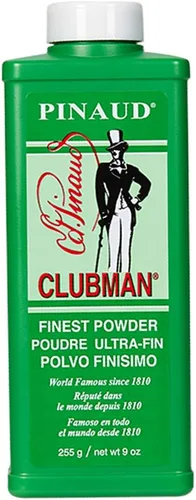 Clubman Pinaud Finest Powder, polvo blanco clásico para hombres, protección contra el sudor y el olor corporal, 9 onzas x 1 paquete