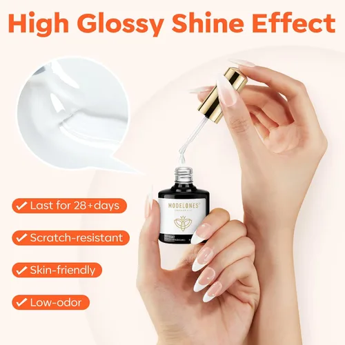 Miniatura 5 de modelones Gel Base Top Coat Set 3 Pcs with 3-in-One Nail Dehydrator & Primer Nourishing Acid Free Dehydrator Nail Prep Kit for Gel Nail Polish