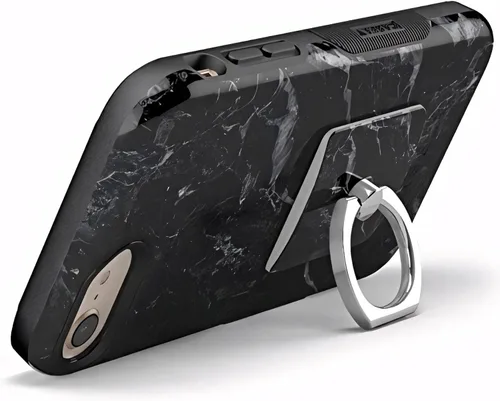 Miniatura 5 de Casely Anillo de teléfono Anillo de teléfono de mármol negro Giratorio completo de 360 grados, adhesivo fuerte, quita y reutiliza, funciona