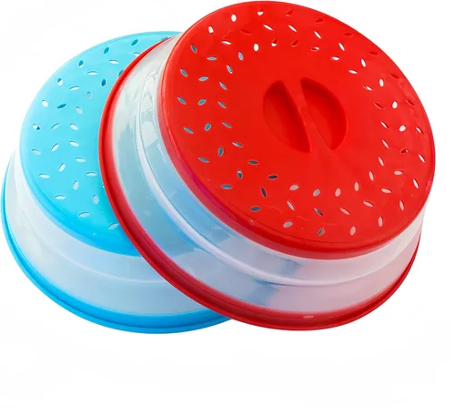Miniatura 8 de Paquete de 3 fundas plegables para microondas, protector de salpicaduras, tapa de microondas ventilada para alimentos, sin BPA, TPR, apto