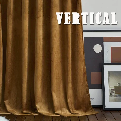 Miniatura 5 de RYB Home Cortinas de terciopelo marrón dorado para sala de estar, decoración de ventana de lujo para oscurecer la habitación, cortinas con 3-Marrón