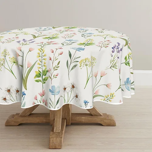 Miniatura 8 de Horaldaily Mantel rectangular de primavera de 52 x 70 pulgadas, diseño de flores silvestres, hierbas florales, elegante, lavable, para fiesta