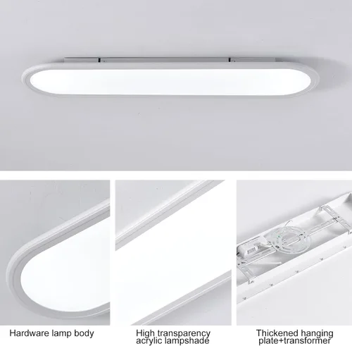 Miniatura 6 de Ganeed Lámpara de techo LED de 27.6 pulgadas, lámparas de techo lineales de alto brillo, blanco frío de 6000 K, luminaria moderna ultra fina