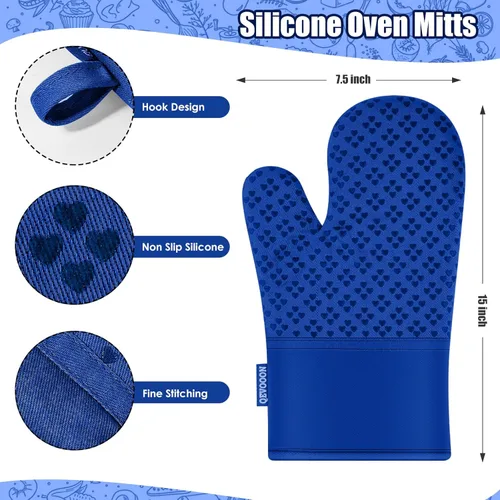 Miniatura 3 de Juego de paños de cocina y paños de cocina con guantes de horno, paños de cocina 100% algodón para cocina, manoplas de horno resistentes al calor