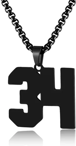 Miniatura 44 de Collar de Número Dorado para Hombre, Cadena de Acero Inoxidable con Colgante de Número para Atletas, Joyería Deportiva Personalizada para Niños