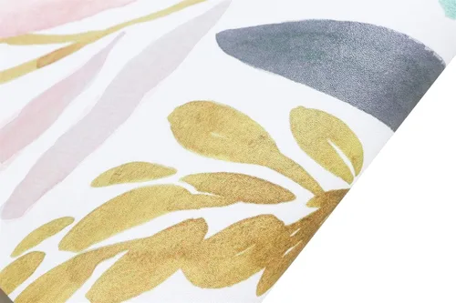 Miniatura 9 de HaokHome - Papel tapiz adhesivo para repisas, vinilo, bosque en acuarela, diseño floral, color blanco, rosa, azul marino y amarillo, removible, 17.7