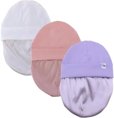 Miniatura 143 de Gorro de punto para recién nacido, para niños y niñas, con forro de satén sedoso, gorro para niños pequeños