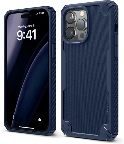 Miniatura 8 de Elago Armor - Funda para iPhone 14 Pro Max de 6.7 pulgadas, protección contra caídas de grado militar, textura de fibra de carbono resistente, Negro