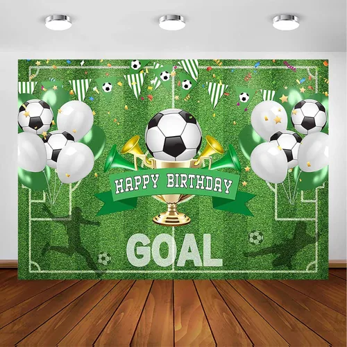 Avezano Fondos de fiesta de fútbol para decoración de fiestas temáticas de fútbol, feliz cumpleaños, fondo de fotos para niños, suministros de