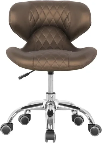 Miniatura 8 de MAYAKOBA HugoII Taburete corto (costura de diamante café), asiento rodante con altura ajustable de 13 a 15 pulgadas, perfecto para sala