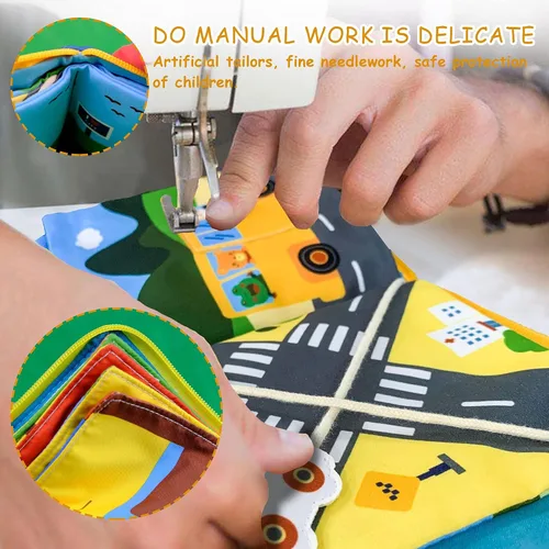 Miniatura 5 de Richgv Libros interactivos para bebés, paquete de 2 libros arrugados para tocar y sentir, juguetes para recién nacidos para niños, de 6 a 12 meses
