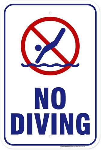 Miniatura 16 de Señal de no buceo, 12 x 18 pulgadas, HDPE de 55 mil de grosor (polietileno de alta densidad), fabricado en Estados Unidos por My Sign Center