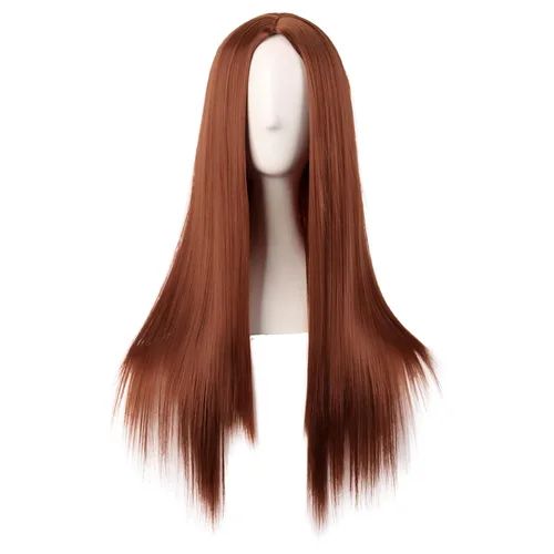 Miniatura 15 de MapofBeauty - Peluca larga y lacia natural especial para mujer de 28 pulgadas/70 cm (marrón)