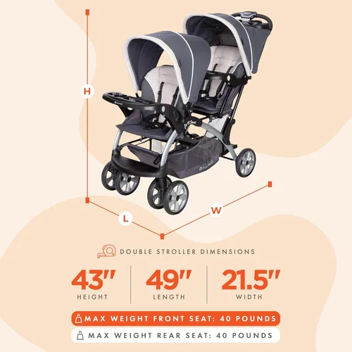 Miniatura 2 de Baby Trend Sit N' Stand Cochecito convertible de uso múltiple, fácil de plegar, para bebé y niño pequeño, con arnés de seguridad y canastilla