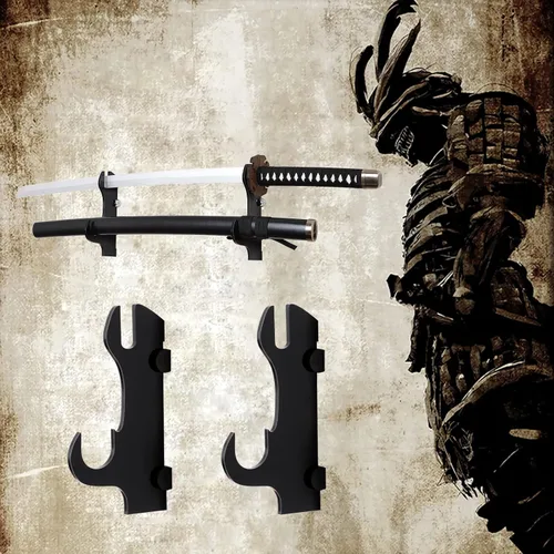 Miniatura 5 de Soporte de pared para katana - Soporte de espada de plexiglás negro - Soporte para espada samurái
