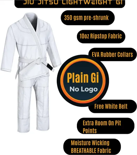 Miniatura 3 de Knockout Fight Gear Jiu Jitsu Gi brasileño para hombres, BJJ Gi mujeres Grappling gi Ultra Light, tela pre-HRUNK que absorbe el sudor