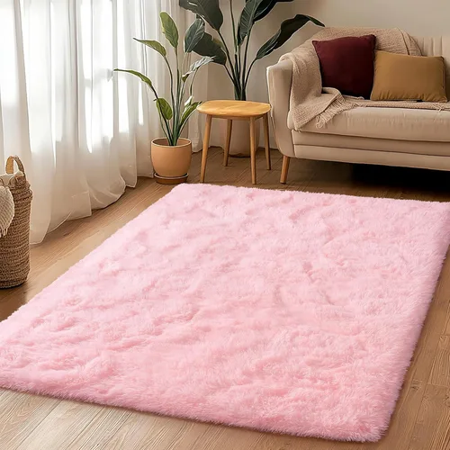 Miniatura 104 de Awaytail Alfombra Esponjosa Lavable 2x3 Pies, Pura Negra Alfombra para Silla de Escritorio Antideslizante, Alfombra Supersuave para Niños