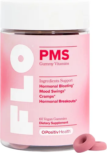 Gomitas O Positiv FLO para SPM de las Mujeres - Alivio Proactivo del SPM - Se enfoca en los brotes hormonales, la hinchazón, los calambres y los