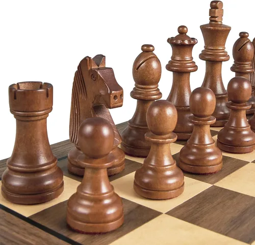 Miniatura 3 de Bivomon Piezas de ajedrez de madera solamente - Piezas de ajedrez de torneo pesadas con 2 reinas extra - Rey de 3.8 pulgadas de altura - Reemplazo