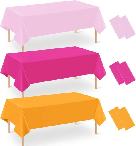 Miniatura 11 de Paquete de 12 manteles de plástico para baby shower de vaquero para mesas rectangulares, funda de mesa desechable con estampado de vaca, mantel