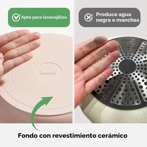 Miniatura 3 de Redchef Juego de sartenes y ollas antiadherentes, juego de utensilios de cocina de cerámica con asas desmontables, 16 piezas, juego de cocina