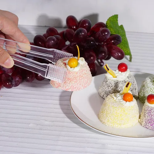 Miniatura 6 de 10 piezas de pinzas de plástico para buffet, pinzas de cocina transparentes, mini utensilio de servir, pinzas para alimentos, hielo, ensalada, bufé