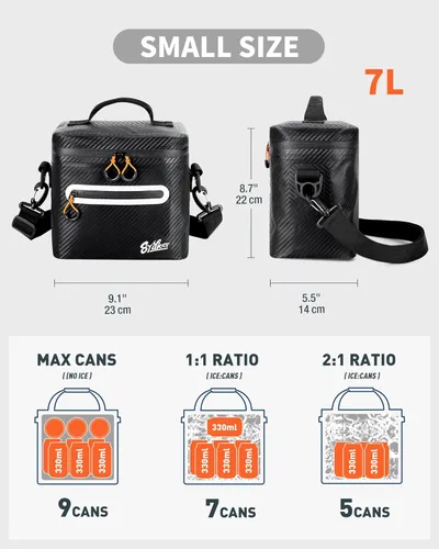 Miniatura 4 de Bolsa de picnic con aislamiento de lados blandos, 7/16/30 latas de lonchera aislada, bolsa de almuerzo impermeable, a prueba de fugas, portátil