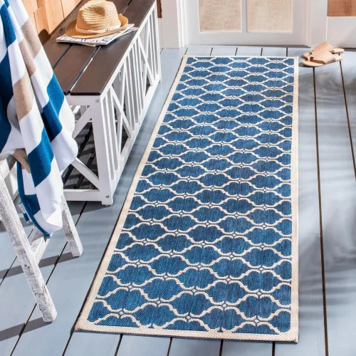 Miniatura 43 de SAFAVIEH Alfombra lavable al aire libre Courtyard Collection - 9 x 12 pies, beige y terracota, no desprende pelusa y fácil limpieza, ideal