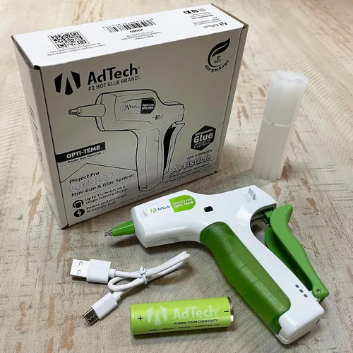 Miniatura 3 de AdTech Project Pro - Pistola de pegamento caliente inalámbrica recargable – Mini pistola de pegamento incluye 10 barras de pegamento Artistick sin