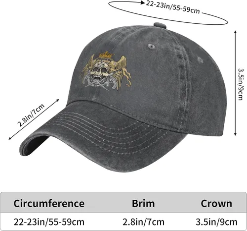 Miniatura 8 de Cowboy Hat Trendy Hats for Man and Women Djustable Four Season Outdoor Baseball Cap of Hell Skull with Angel Deep Heather