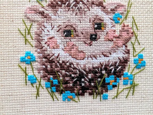 Miniatura 5 de RIOLIS - Little Hedgehog 1753, kits de punto de cruz de animales 5,12" x 5,12, kits de punto de cruz para principiantes y avanzados, kit de punto