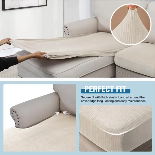 Miniatura 56 de H.VERSAILTEX Funda de cojín elástica de terciopelo para sofá, funda de cojín de felpa para silla, sofá biplaza o sofá, protector de muebles, cojín