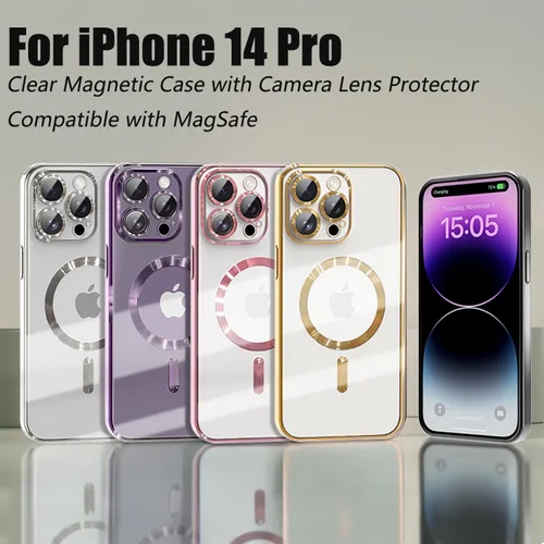 Miniatura 9 de Misscase Funda MagSafe compatible con iPhone 12 Pro Max con protector de lente de cámara, protección completa, funda magnética transparente