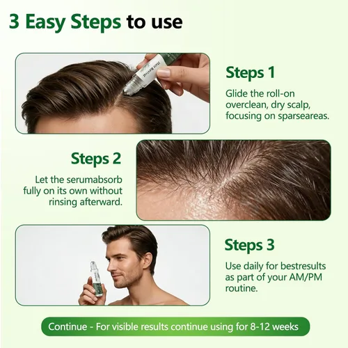 Miniatura 7 de Suero roll-on para el crecimiento del cabello, ayuda a reducir la caída del cabello y promueve un cabello más grueso y de aspecto más completo