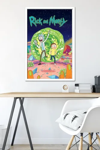 Miniatura 6 de Trends International Rick And Morty - Póster de pared con tapa, 22.375 x 34 pulgadas, versión enmarcada en blanco
